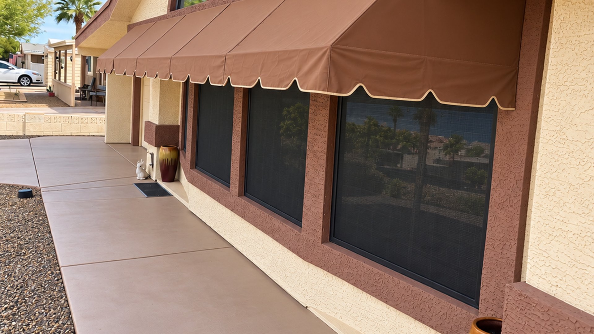 The same Sun Lakes window sunscreens after ScreenRevive cleaning and restoration